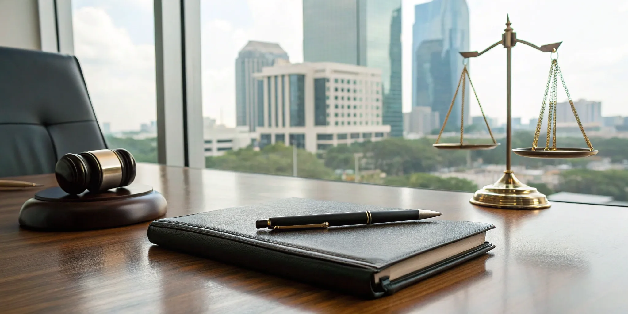 Blog 36 Real estate attorney's desk with legal tools.