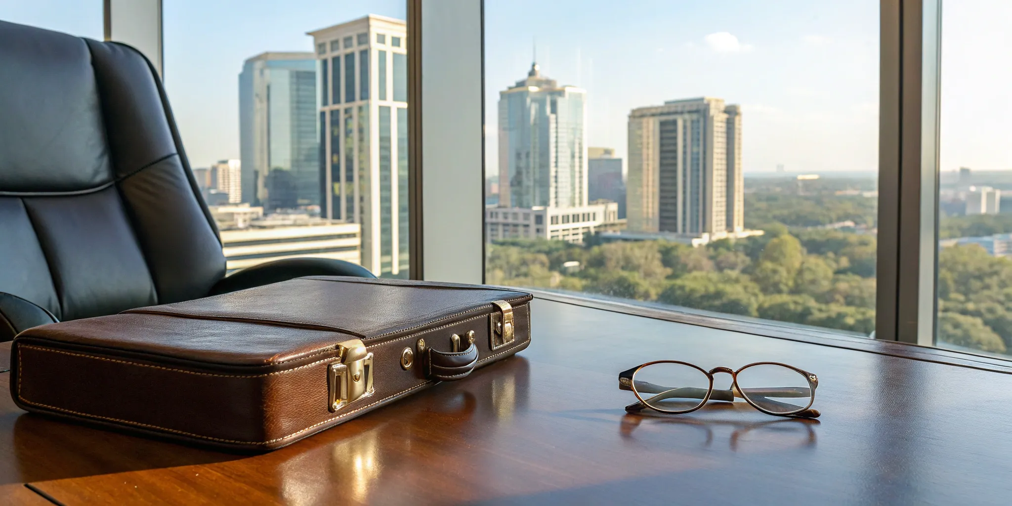 Blog 29 Real estate agent's desk with legal briefcase.